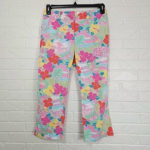 Vintage Lilly Pulitzer Pastel "Harbor View" Lightweight Cotton Capri Crop Pant 4